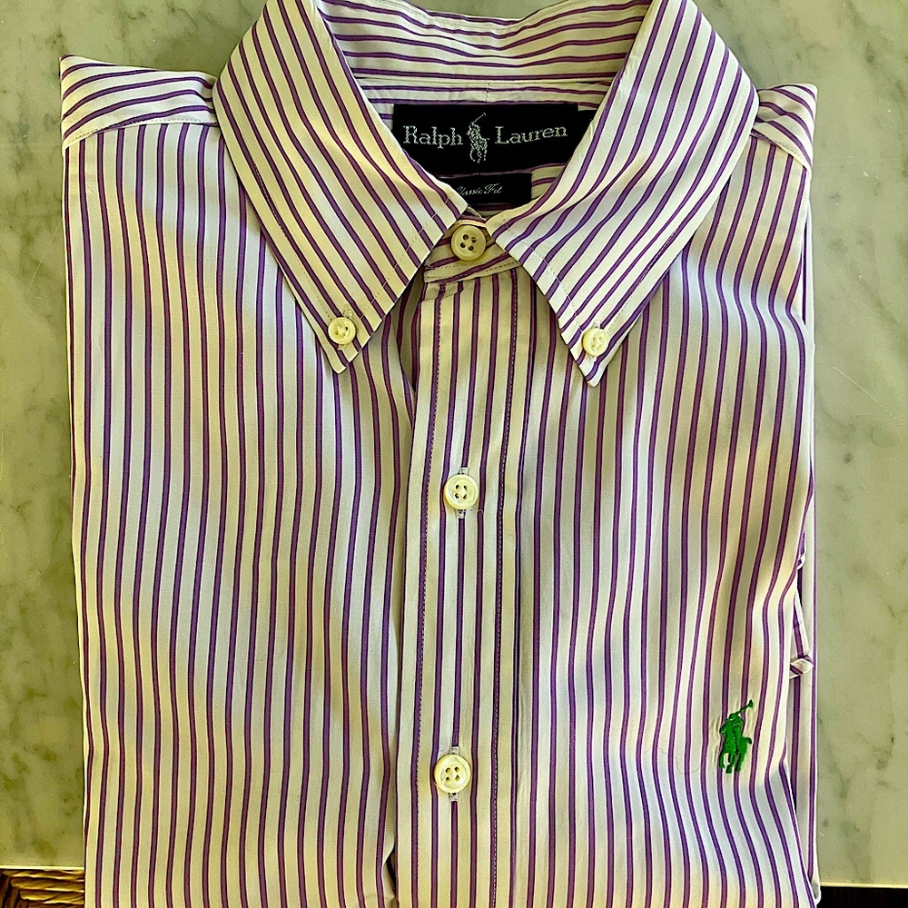 Mens Ralph Lauren M 100% Cotton dress shirt.